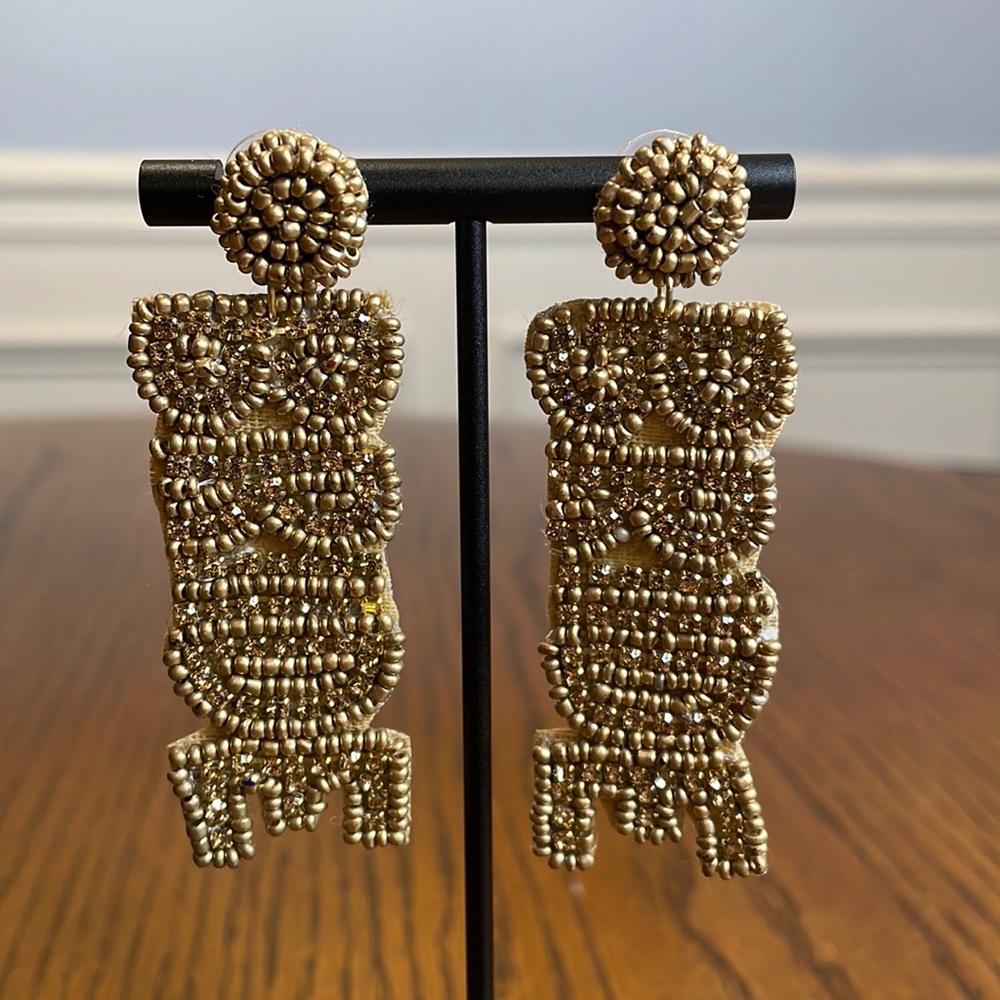 Gold BRIDE 👰‍♀️ Beaded Earrings